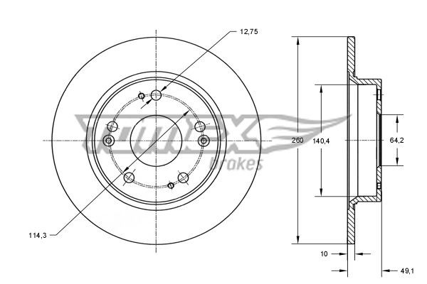 TOMEX brakes Bremseskive TX 73-82 Bremseskive TOMEX brakes Alfa Romeo GIULIETTA TX 73-82