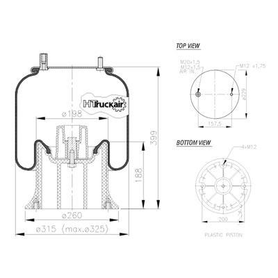 CEI Luftbälg 562.515 562.515 Bälgar, luftfjädring CEI PEUGEOT PARTNER