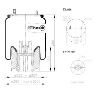 CEI Luftbälg 562.529 562.529 CEI bälgar, luftfjädring Peugeot PARTNER