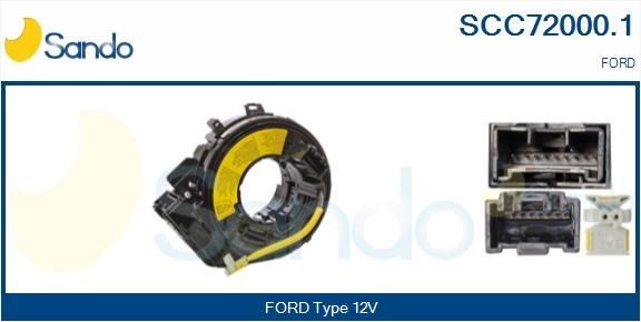SANDO Kellojousi, airbag SCC72000.1 Tourneo Courier MPV kytkin ohjausakseli SANDO SCC72000.1