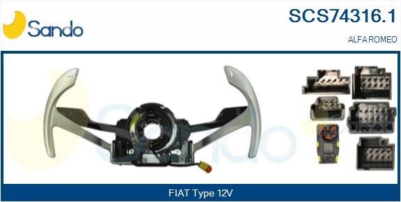 SANDO Bryter komplett rattstamme SCS74316.1 Bryter rattstamme SANDO ALFA ROMEO SCS74316.1