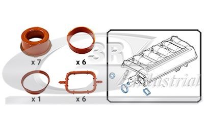 3RG Tetningssett, innsugningsmanifold 85129 Innsugsmanifold pakning 3RG Audi A3 85129