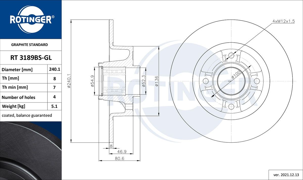 ROTINGER Disco freno RT 3189BS-GL RT 3189BS-GL Dischi freno sportivi ROTINGER Renault
