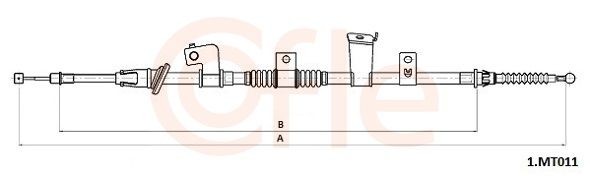 COFLE Hand brake cable 92.1.MT011 COFLE 92.1.MT011 L300 / Delica II Minibus (LO3_P/G, L0_2P) handbrake cable price