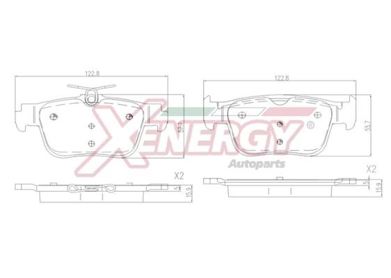AP XENERGY Pastilhas de travão X41407 X41407 Pastilhas AUDI A7 AP XENERGY