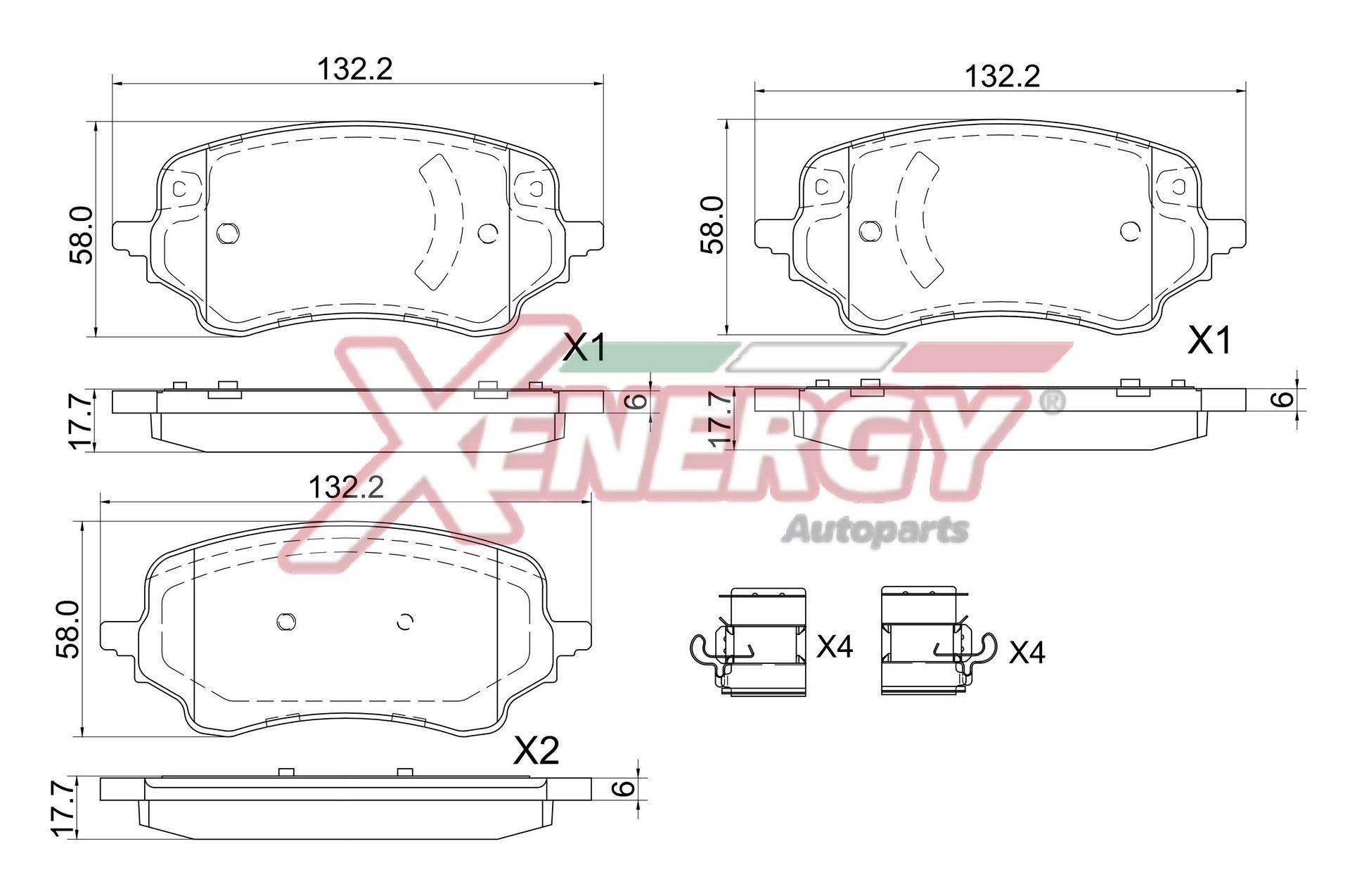 AP XENERGY Bremseklosser X41409 X41409 Bremsekloss VW CRAFTER AP XENERGY