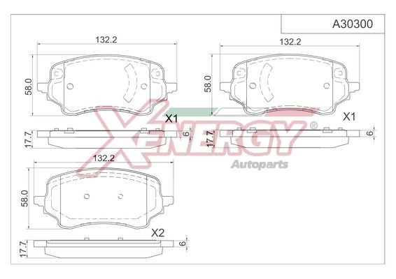 AP XENERGY Τακάκια φρένων X41410 X41410 Τακάκια φρένων FORD ESCORT AP XENERGY