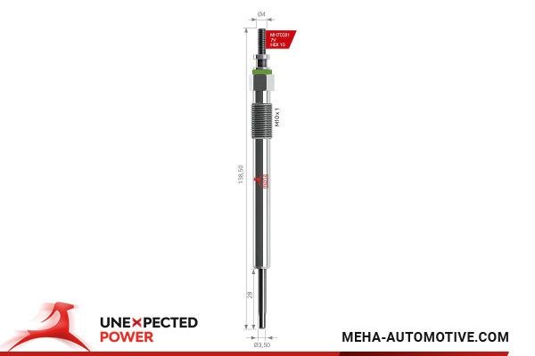 MEHA AUTOMOTIVE Gloeibougie MH70281 MEHA AUTOMOTIVE Gloeibougie voor diesel PEUGEOT MH70281