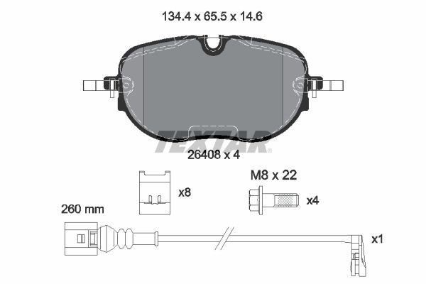 TEXTAR Remblokken 2640801 TEXTAR 2640801 Remblokken CUPRA Born Hatchback VZ 326 Pk 2024