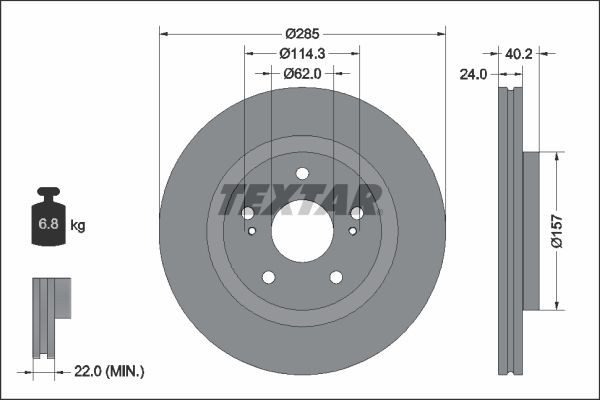 TEXTAR Brake disc 92337303 TEXTAR 92337303 SUZUKI SJ 413 Open Off-Road Vehicle (OS) front brake discs