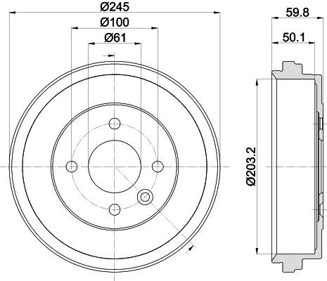 MINTEX Bremstrommel MBD433 MBD433 Bremstrommeln MINTEX HONDA CR-V