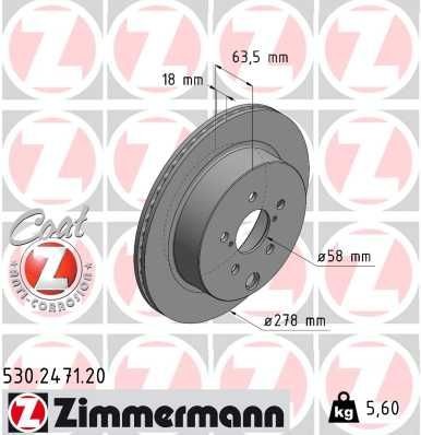 ZIMMERMANN Disco de travão 530.2471.20 Disco de travão ZIMMERMANN Subaru VIVIO 530.2471.20