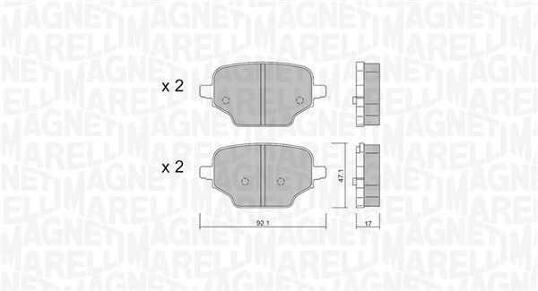 MAGNETI MARELLI Bremseklodser 363916061220 MAGNETI MARELLI Klodser LANCIA 363916061220