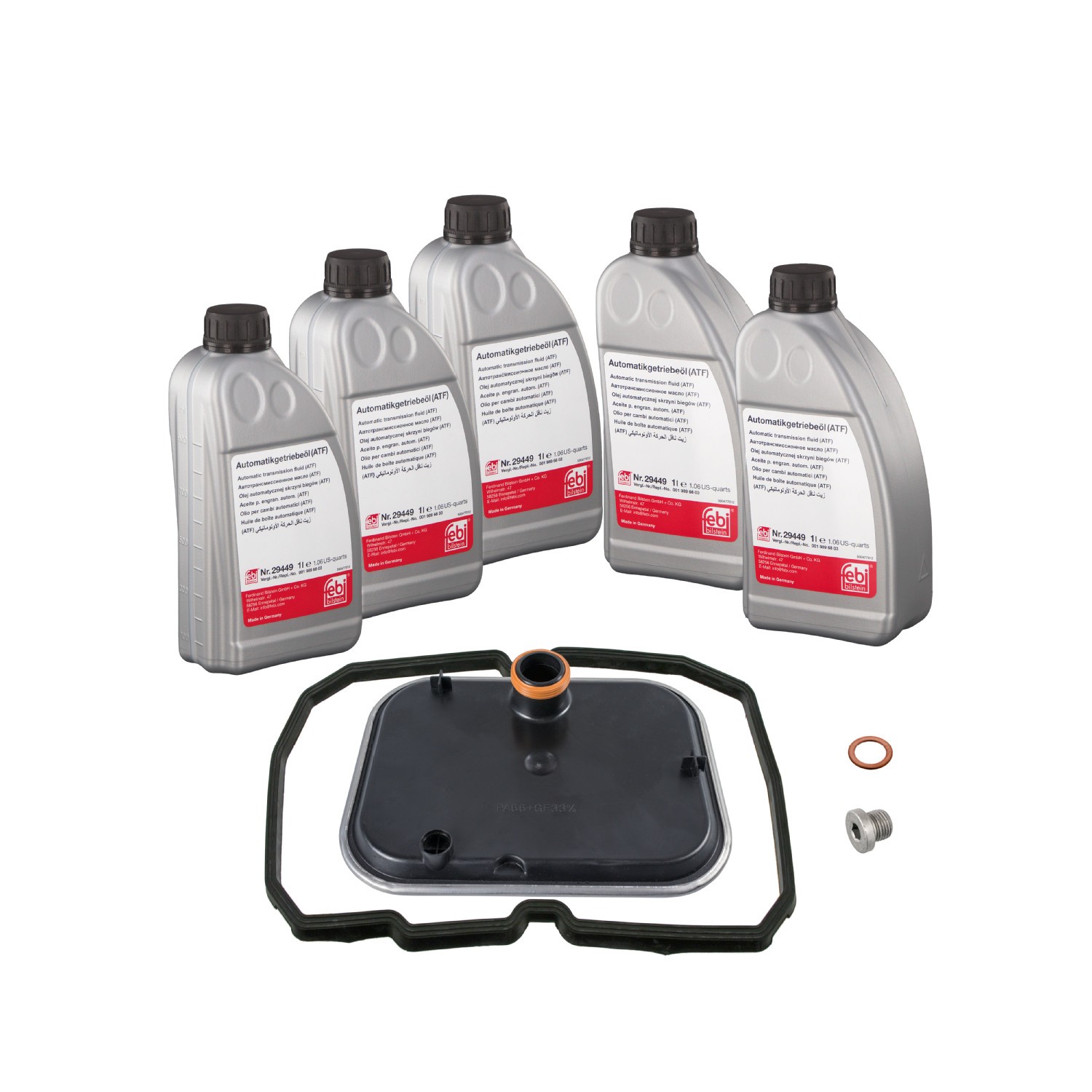 FEBI BILSTEIN Kit de vidange pour boîte automatique 176874 FEBI BILSTEIN Jeu de pièces, vidange boîte automatique MITSUBISHI 176874