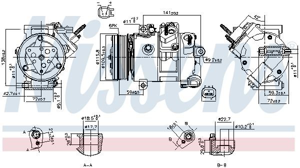 NISSENS Klimakompressor 890772 890772 NISSENS Fiesta Mk1 Kastenwagen (WFVT) Klimakompressor Preis