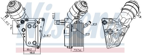 NISSENS Oljekjøler, motorolje 91347 NISSENS 91347 Oljekjøler Opel Signum CC originale pris