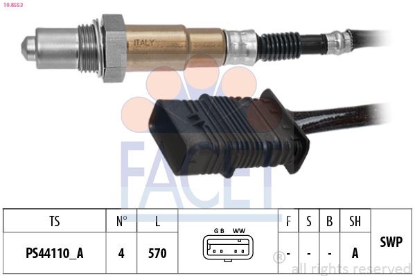 FACET Sonde lambda 10.8553 BMW Série 5 Sonde proportionnelle de richesse FACET 10.8553