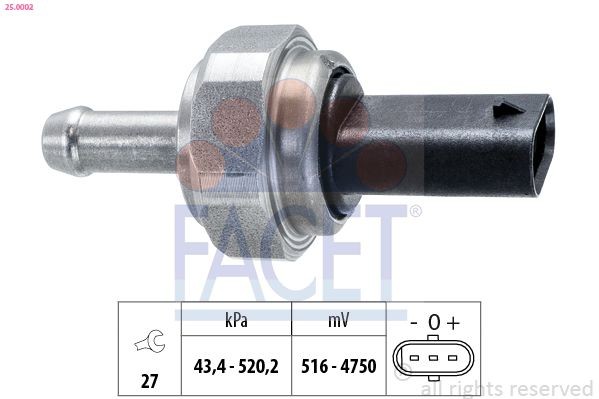 FACET Differenzdrucksensor 25.0002 25.0002 Differenzdrucksensor BMW X3 FACET kaufen