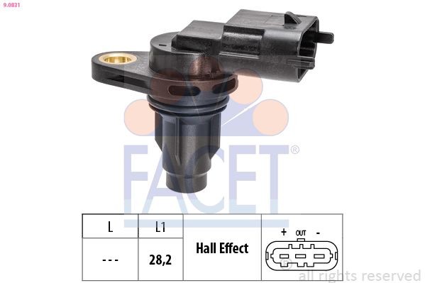 Nokkenassensor FACET 9.0831 FACET 9.0831 Nokkenaspositiesensor HYUNDAI i30 2019