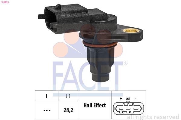 FACET Sensor, kamakselposisjon 9.0833 FACET 9.0833 Sensor kamakselposisjon Ceed III Varebil / Hatchback (CD) pris