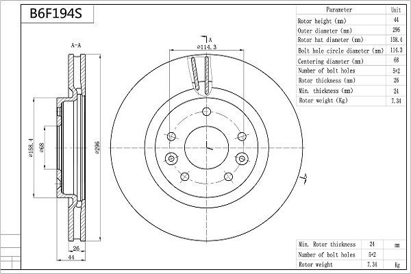 AISIN Piduriketas B6F194S Sport pidurikettad AISIN B-klass B6F194S odav