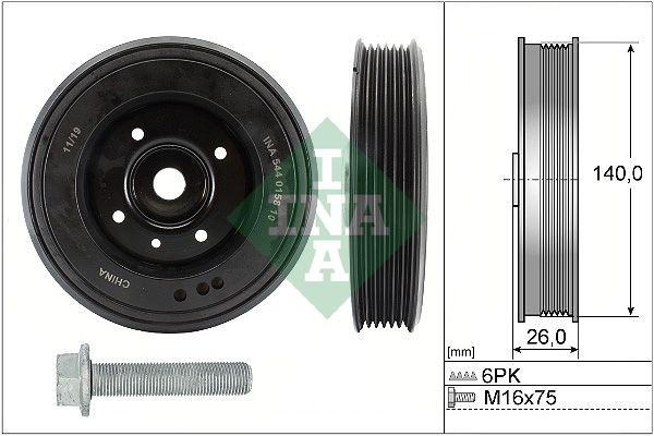 Riemschijvenset, krukas INA 544 0158 20 INA 544 0158 20: Krukaspoelie Audi A8 2019