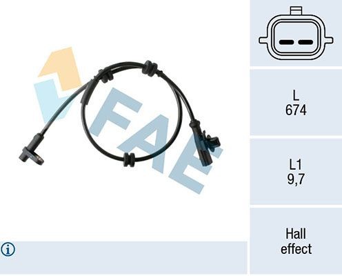 FAE Capteur ABS 78454 78454 Capteurs ABS FAE FORD TRANSIT CONNECT