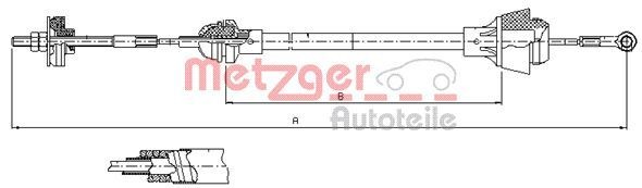 METZGER Clutch Cable 10.3601 METZGER 10.3601 Skoda Octavia 3 clutch cable replacement