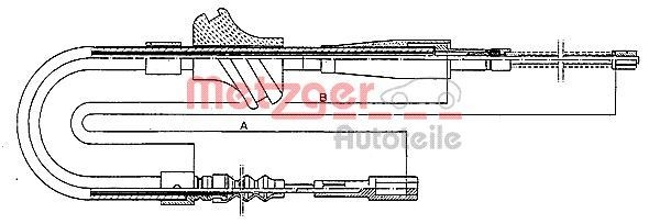 METZGER Handbremsseil 10.409 Bremszug METZGER Q3 10.409 günstig