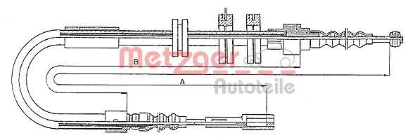 METZGER Tautrekk, håndbremse 10.4091 METZGER 10.4091 Bremsewire Audi 200 Avant pris