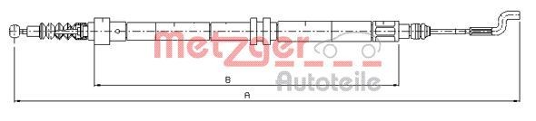 METZGER Handbremsseil 10.7392 Handbremse, Seilzug METZGER Volkswagen ID.4 10.7392
