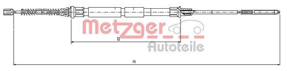 METZGER Ντίζα, φρένο ακινητοποίησης 10.7431 Ντίζα χειροφρένου METZGER Seat EXEO 10.7431