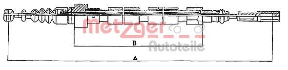 METZGER Handremkabel 10.746 10.746 Handremkabel Volkswagen FOX METZGER