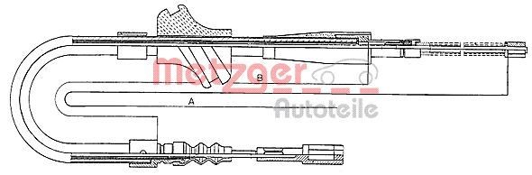 METZGER Handbremsseil 10.7501 Seilzug, Feststellbremse METZGER Q3 10.7501 günstig