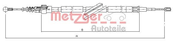 METZGER Ντίζα, φρένο ακινητοποίησης 10.7506 Ντίζα φρένου METZGER EXEO 10.7506 φθηνά