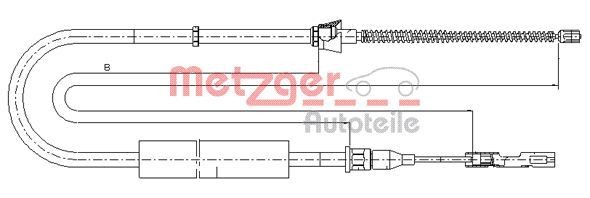 METZGER Handremkabel 10.7507 Remkabel METZGER AUDI 10.7507