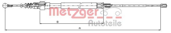 METZGER Tross, seisupidur 10.7509 Käsijarruvaijeri METZGER LAND ROVER 10.7509