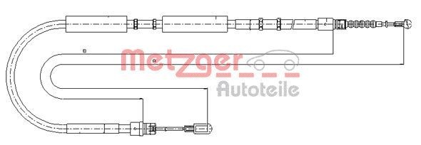 METZGER Tautrekk, håndbremse 10.7536 10.7536 Bremsewire METZGER AUDI 80