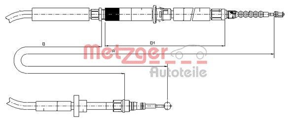 METZGER Håndbremsekabel 10.7589 Bremsekabel METZGER Audi Q8 10.7589