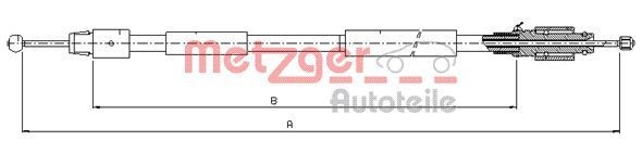 METZGER Żażné lanko parkovacej brzdy 10.7630 METZGER 10.7630 Lanko ručnej brzdy 911 Speedster (997) cena