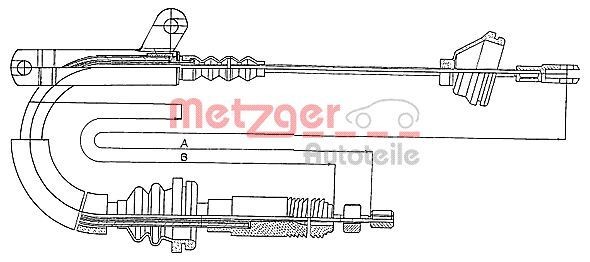 METZGER Trose, Stāvbremžu sistēma 10.817 10.817 Rokas bremzes trose VOLVO 960 METZGER