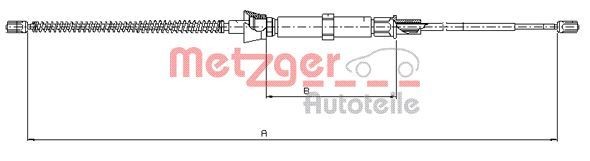 Handbremsseil METZGER 10.9032 METZGER 10.9032 VW FOX 2015 Handbremse, Seilzug