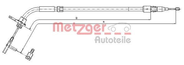 METZGER Handremkabel 10.9333 METZGER 10.9333 Remkabel Mercedes B-Klasse W245 prijs