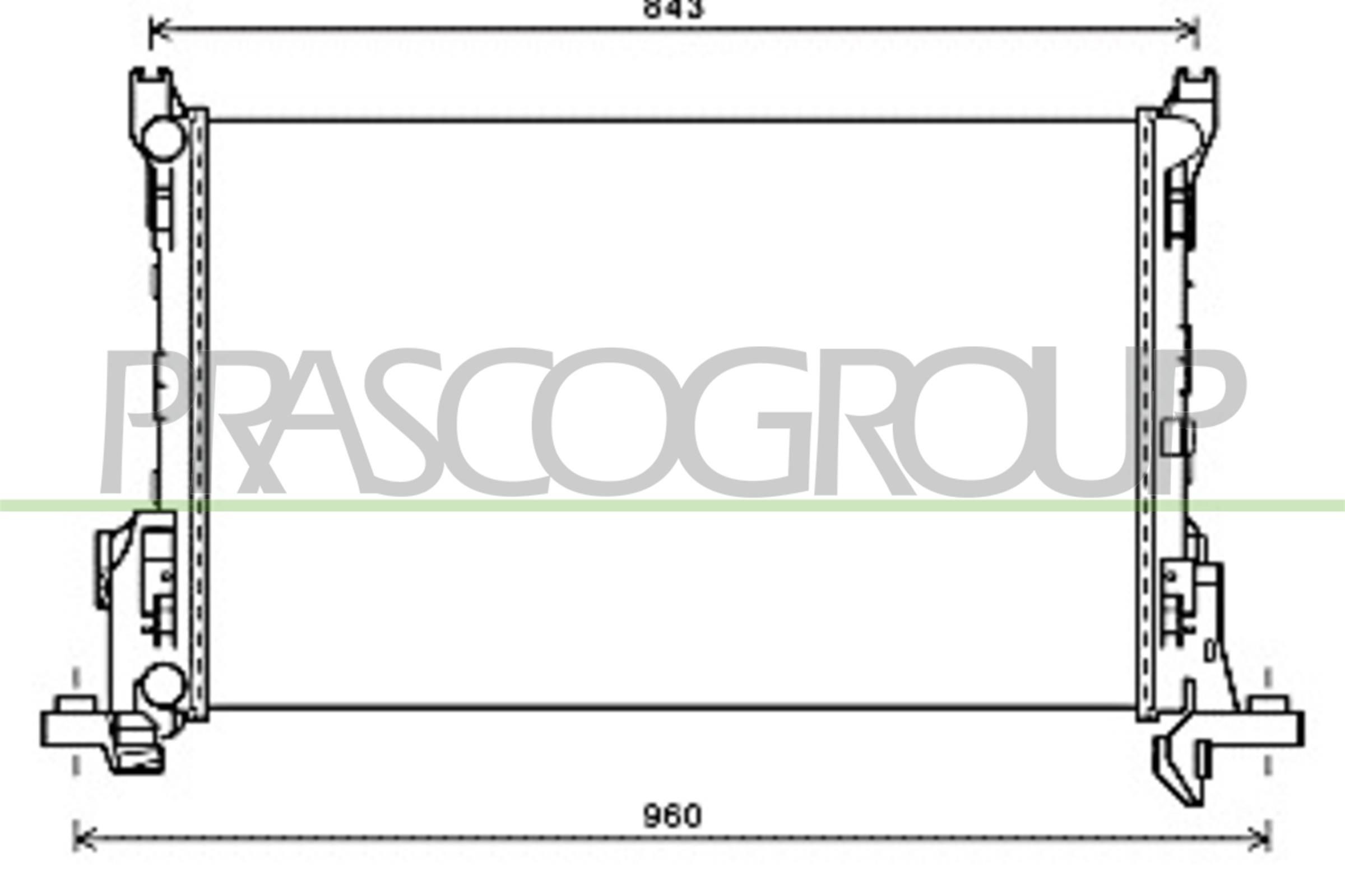 Radiaator, mootorijahutus PRASCO FT900R001 PRASCO FT900R001: Mootori jahutusradiaator Opel VIVARO 2015