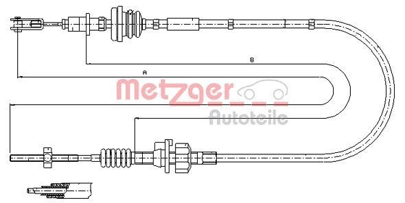 METZGER Vaijeri, kytkimen käyttö 11.2255 METZGER 11.2255 NISSAN MICRA Kytkinvaijeri halvat