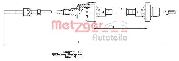 METZGER Koblingskabel 11.2561 Koblingskabel METZGER Skoda FELICIA 11.2561