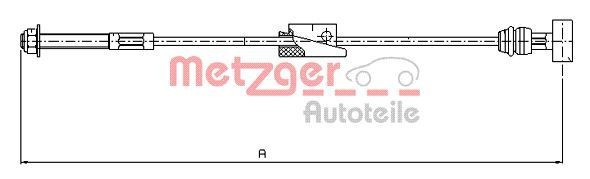 METZGER Żażné lanko parkovacej brzdy 11.5452 11.5452 Lanko ručnej brzdy METZGER MAZDA TRIBUTE