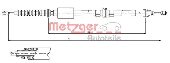 METZGER Żażné lanko parkovacej brzdy 11.5511 11.5511 Ručná brzda FORD S-MAX METZGER