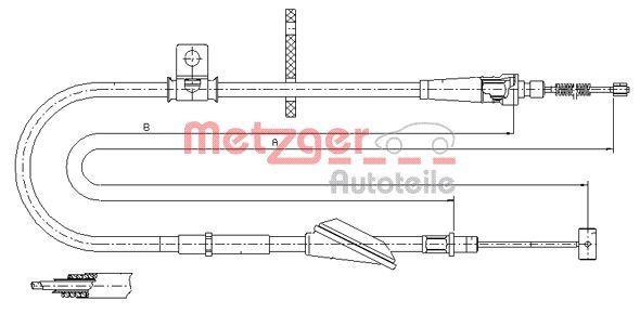 Tross, seisupidur METZGER 11.5745 METZGER 11.5745: Käsipidur Opel AGILA 2008