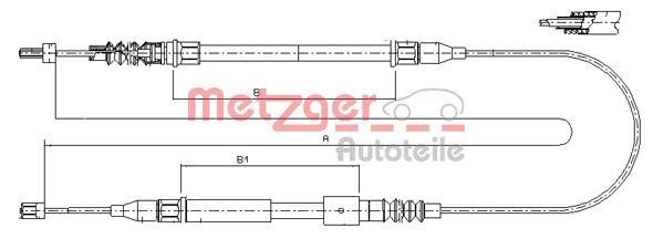 METZGER Tautrekk, håndbremse 11.5762 Bremsewire METZGER Chevrolet SAIL 11.5762